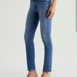 Ag Adriano Goldschmied Straight Leg Jeans in Medium Blue